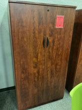 Load image into Gallery viewer, R6700 35”x 65 1/4” Cherry Lam 2 Door Used Storage Cabinet $149.98