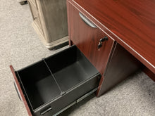 Load image into Gallery viewer, R7078 24”x 71” Mahogany Lam Used Credenza Desk w/Hutch/1 File $599.98 - 1 Only