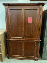 Load image into Gallery viewer, R7707 48”x 76” Mahogany Bassett Computer Used Desk Armoire $399.98 - 1 Only