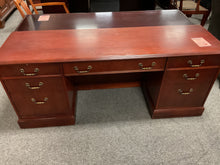 Load image into Gallery viewer, R2109 21”x 72” Cherry Used Credenza Desk w/2 Files $75.00 - 1 Only