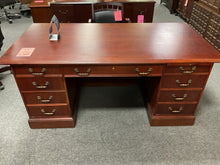 Load image into Gallery viewer, R9905 36”x 72” Cherry Executive Used Desk w/2 Files $249.98 - 1 Only
