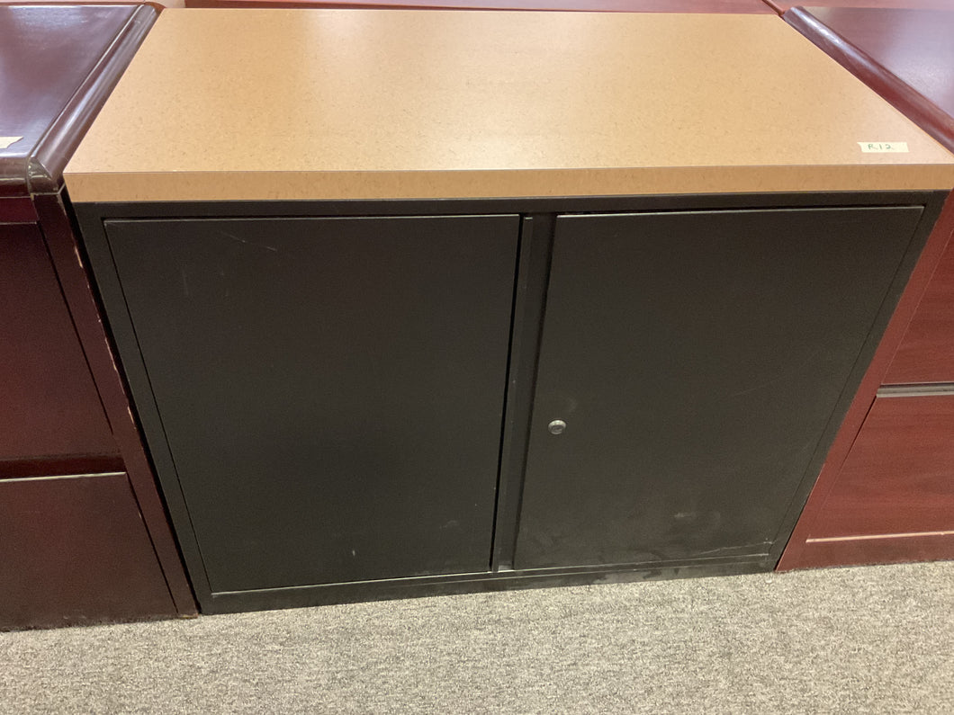 R12 36”x 20” Black/Tan Metal Used Storage Cabinet $75.00 - 1 Only