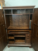 Load image into Gallery viewer, R6706 40”x 67” Mahogany Used Desk Armoire $349.98 - 1 Only