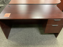 Load image into Gallery viewer, R7074 30”x 60” Mahogany Lam Used Desk w/1 File $199.98 - 1 Only