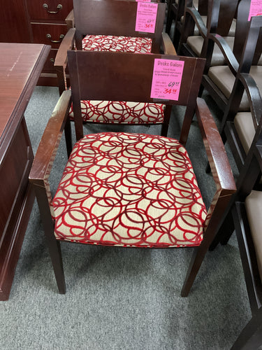 R2230 Red Circle Mahogany Wood Frame Used Chair $34.98 - 1 Only!