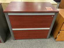 Load image into Gallery viewer, R5403 20”x 36” Cherry/Gray Lam 2 Drawer Used Lateral File $69.98