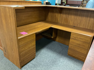 R991 66”x 70” Pine Lam Reception Used Desk w/2 Files $249.98 - 1 Only