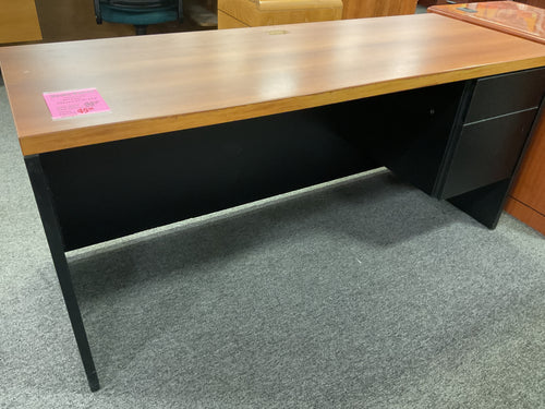 R7704 24”x 66” Cherry/Black Used Credenza Desk w/1 File $49.98 - 1 Only