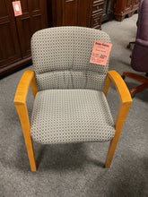 Load image into Gallery viewer, R762 Pine Wood Frame/Square Fabric Used Chair $125.00