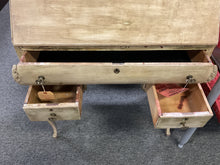 Load image into Gallery viewer, R5958 32”x 16”x 45” Antique Aged Cream Drop Down Used Desk $99.98 - 1 Only