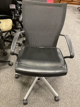 Load image into Gallery viewer, R2811 Haworth Black Mesh Back Silver Base Used Office Chair $99.98
