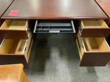 Load image into Gallery viewer, R705 30”x 60” Mahogany Lam Used Desk w/2 Files/Pencil Drawer $249.98 - 1 Only
