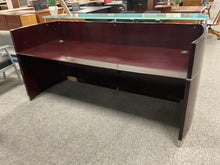 Load image into Gallery viewer, R295 7’ x 24” Mahogany/Glass Reception Used Desk $649.98 - 1 Only
