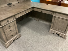 Load image into Gallery viewer, R8801 30”x 68” Gray L-Shaped Used Desk w/Hutch/2 Files $1,249.98 - 1 Only
