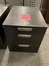 Load image into Gallery viewer, R1903 18”x 24” Black 3 Drawer Mobile Used Storage Cabinet $49.98 - 1 Only