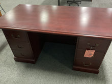 Load image into Gallery viewer, R5701 36”x 72” Mahogany Executive Used Desk w/2 Files $449.98 - 1 Only