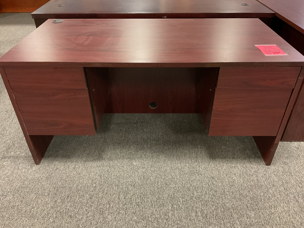 R57 30”x 60” Mahogany Lam Used Desk w2 Files $299.98 - 1 Only