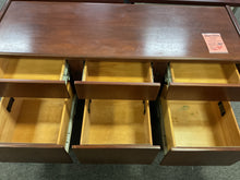 Load image into Gallery viewer, R8802 19”x 58” 6 Drawer Mahogany Used Storage Credenza $75.00 - 1 Only