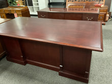 Load image into Gallery viewer, R9904 36”x 72” Mahogany Executive Used Desk W/2 Files $599.98 - 1 Only