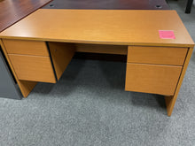 Load image into Gallery viewer, R991 30”x 60” Pine Lam Used Desk w/2 Files $199.98 - 1 Only