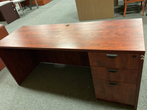 R3609 24"x 71" Cherry Used Credenza Desk w/1 File $199.98