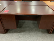 Load image into Gallery viewer, R705 30”x 60” Mahogany Lam Used Desk w/2 Files/Pencil Drawer $249.98 - 1 Only