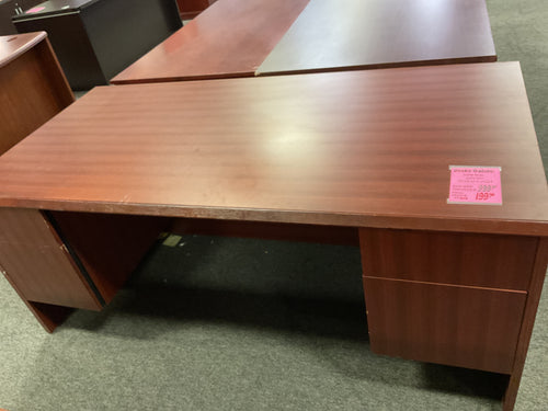 R602 36”x 72” Cherry Used Desk w/2 Files $119.98