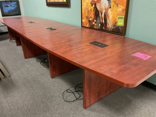 R104 24' Cherry Lam Boat Shaped Used Table $1.499.98 - 1 Only