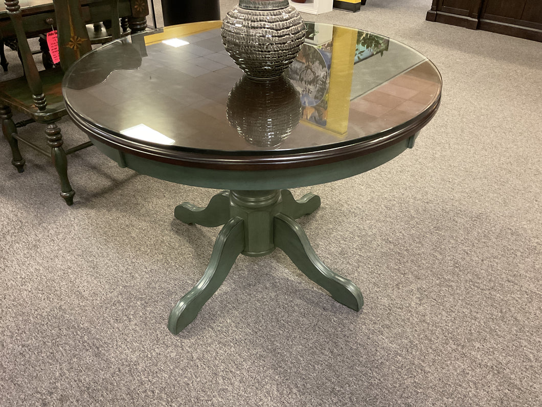 R304 42” Round Green/Espresso Used Table $299.98 - 1 Only