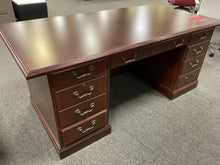 Load image into Gallery viewer, R7701 36”x 72” Mahogany Lam Used Desk w/2 Files $349.98 - 1 Only