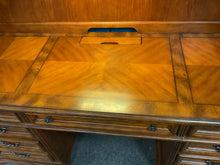 Load image into Gallery viewer, R2888 24”x 72” Oak Carved Used Credenza w/Hutch/2 Files $799.98 - 1 Only