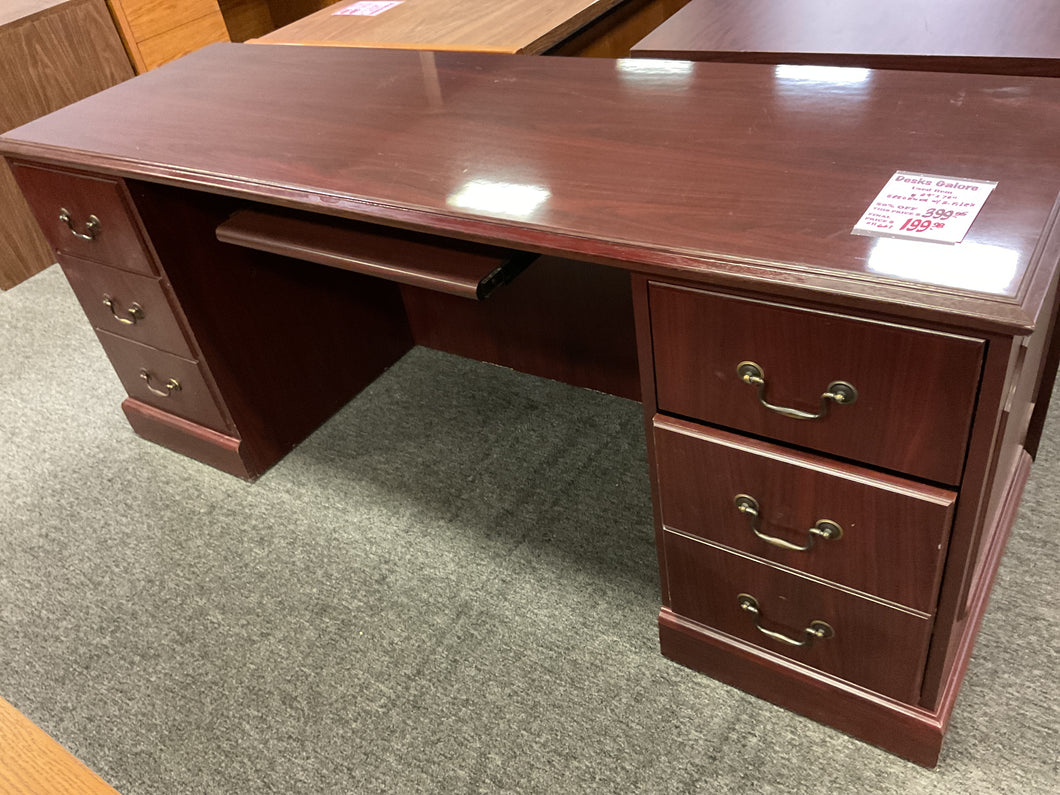 R661 24”x 72” Mahogany Used Credenza Desk w2 Files $199.98 - 1 Only