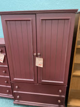 Load image into Gallery viewer, R5699 Rustic Red Used Storage 2 Drawer Armoire $299.98 - 1 Only