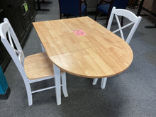 Load image into Gallery viewer, R77 30”x 44” White/Pine Used Table w/2 Chairs $225.00 - 1 Only