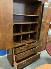 Load image into Gallery viewer, R9999 18”x 11’x 82” Dark Walnut King Size Wall Bed w/Armoire USED $749.98 - 1 Only
