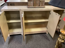 Load image into Gallery viewer, R3891 72” Antique White/Gold Crackel Used Storage Credenza $399.99 - 1 Only