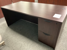Load image into Gallery viewer, R7077 36”x 71” Mahogany Lam Used Desk w/1 File $399.98 - 1 Only