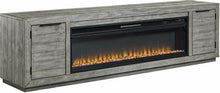 Load image into Gallery viewer, 8360/5738 92&quot; Gray Weathered TV Stand w/Fireplace $1,099.95 - 1 Only!