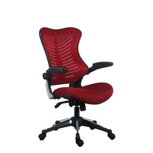 Load image into Gallery viewer, 8058 Burgandy Mesh Back/Fabric Seat Desk Chair w/Flip Arms $279.95