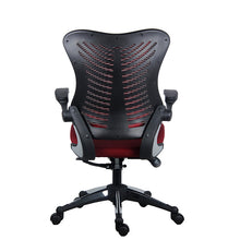 Load image into Gallery viewer, 8058 Burgandy Mesh Back/Fabric Seat Desk Chair w/Flip Arms