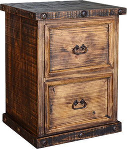 #8172 Rustic Nail Head Tabacco 2 Drawer File Cabinet $299.95