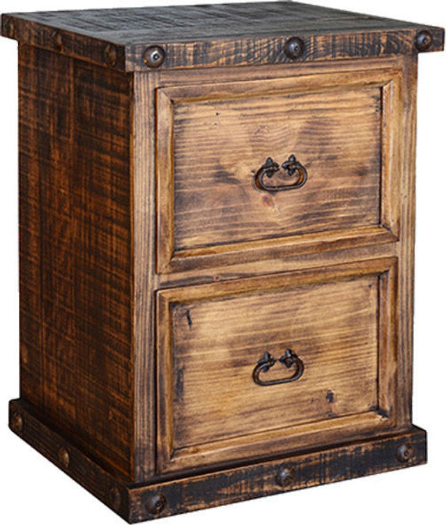 8172 Rustic Nail Head Tabacco 2 Drawer File Cabinet $299.95