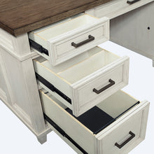 Load image into Gallery viewer, #6112 Aged Ivory Executive Desk $1,399.95
