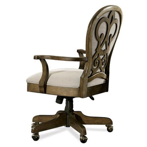7993 Oak Scroll Back Desk Chair