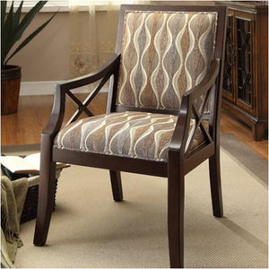 "X" Arm Wood Accent Chair