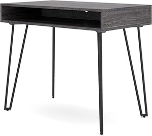 7913 36" Charcoal Desk w/Black Iron Legs $149.95