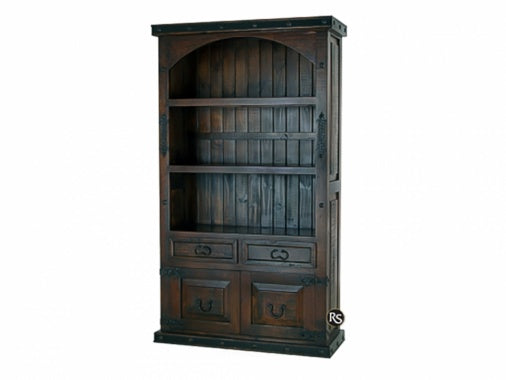 6931 Rustic Nail Head Dark Finish Bookcase $899.95