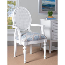 Load image into Gallery viewer, White Rattan Back Guest Chair