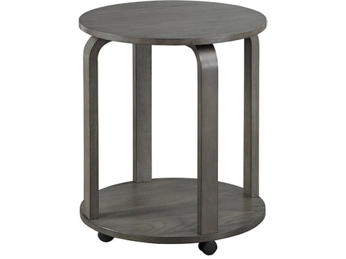 Gray Chairside Table w/Casters