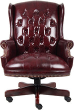Load image into Gallery viewer, 3980 Oxblood Wing Back Executive Desk Chair $399.95